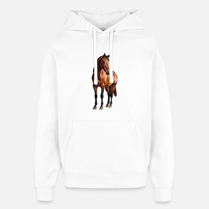 Cheval - Sweat à capuche unisexe Stanley/Stella Oversized - blanc