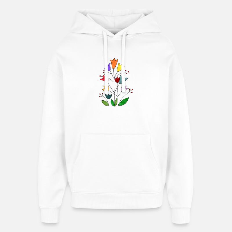 Blumen - Oversized Unisex Hoodie von Stanley/Stella - Weiß