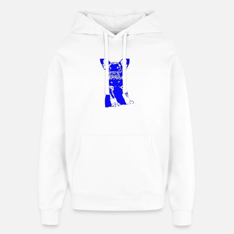 Bouledogue - Sweat à capuche unisexe Stanley/Stella Oversized - blanc