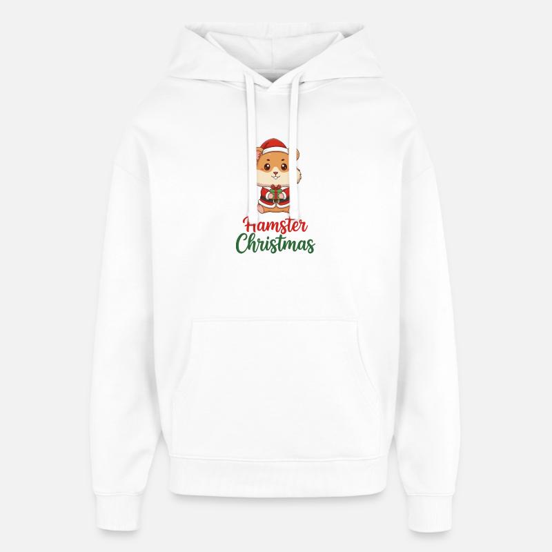 Hamster Christmas Cheer - Sweat à capuche unisexe Stanley/Stella Oversized - blanc