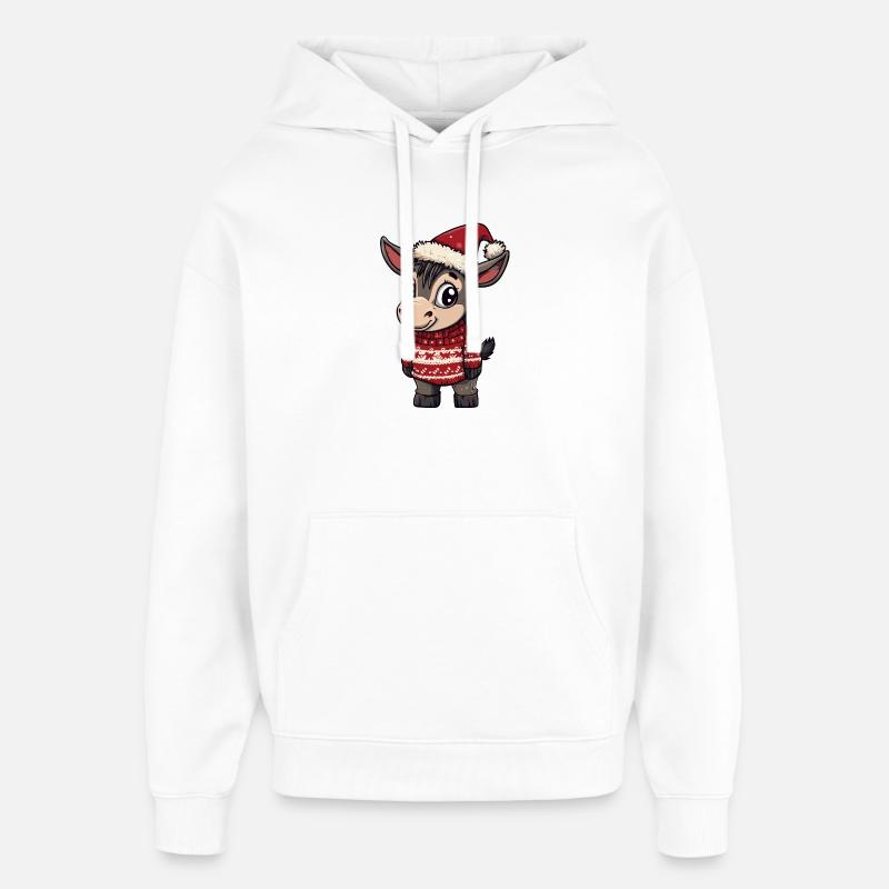 Noël de l’âne - Sweat à capuche unisexe Stanley/Stella Oversized - blanc
