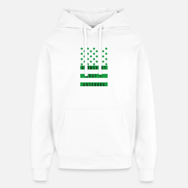 Göteborg est vert-noir - Sweat à capuche unisexe Stanley/Stella Oversized - blanc