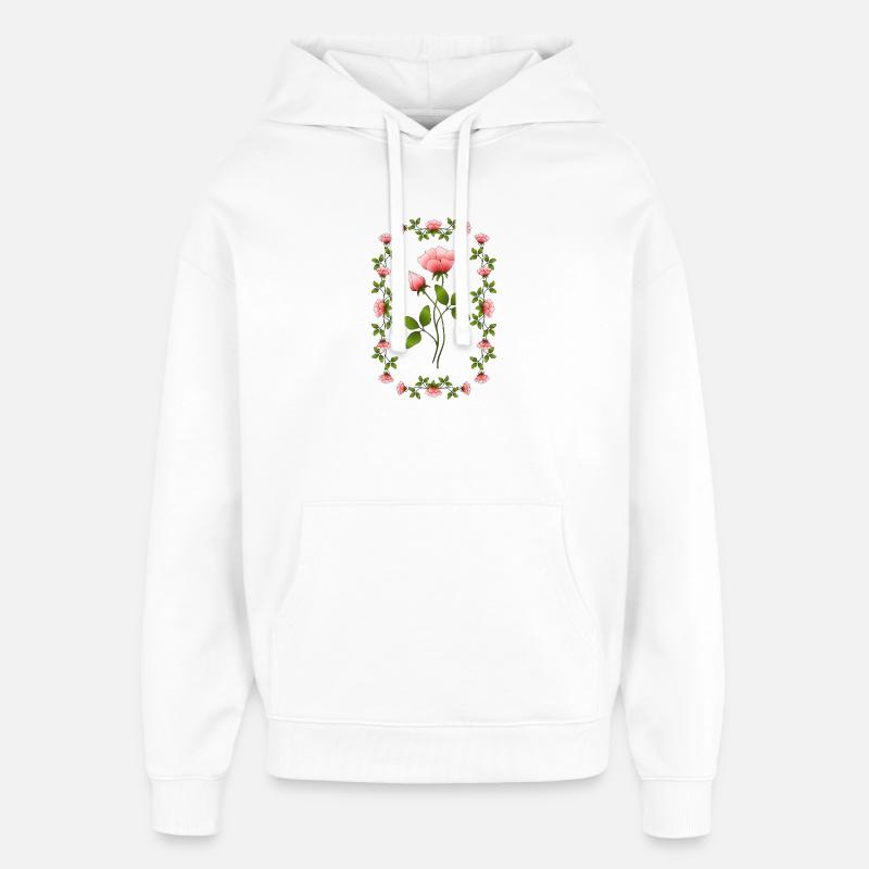 Fleur - Sweat à capuche unisexe Stanley/Stella Oversized - blanc