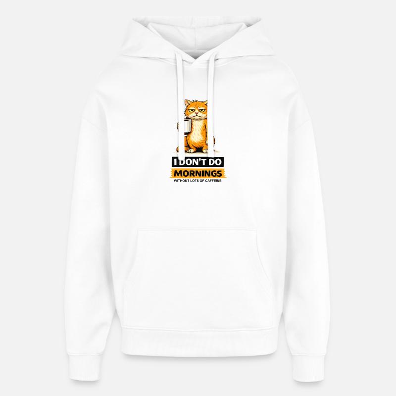 Attitude de café du matin - Sweat à capuche unisexe Stanley/Stella Oversized - blanc