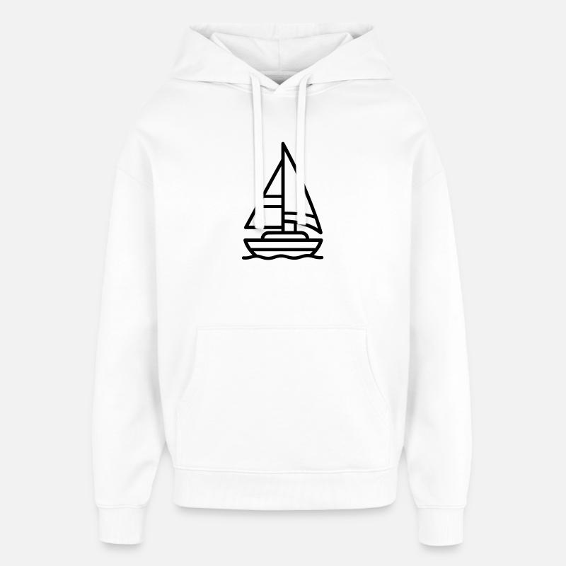 voilier - Sweat à capuche unisexe Stanley/Stella Oversized - blanc