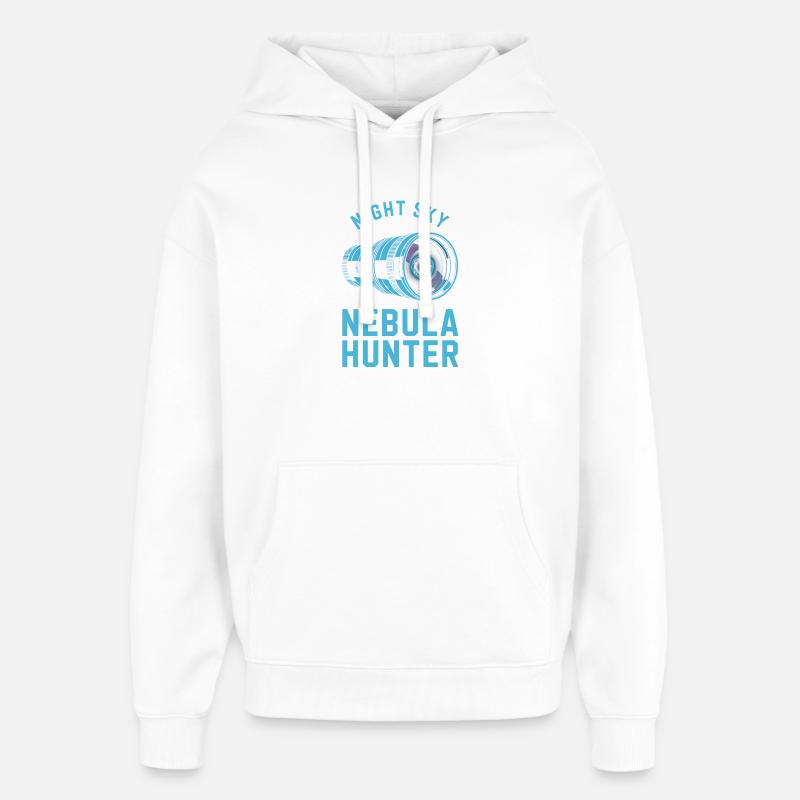 Nebula Hunter Night Sky Telescope - Oversized Unisex Hoodie by Stanley/Stella - white