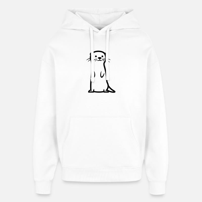 loutre - Sweat à capuche unisexe Stanley/Stella Oversized - blanc