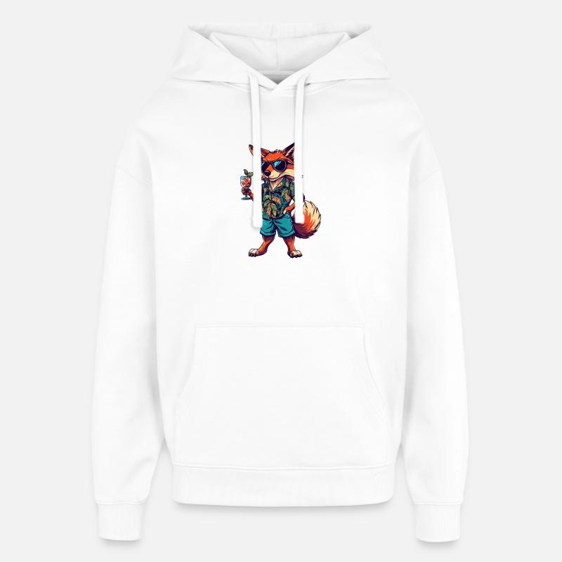 Fuchs Comic Sommer - Oversized Unisex Hoodie von Stanley/Stella - Weiß