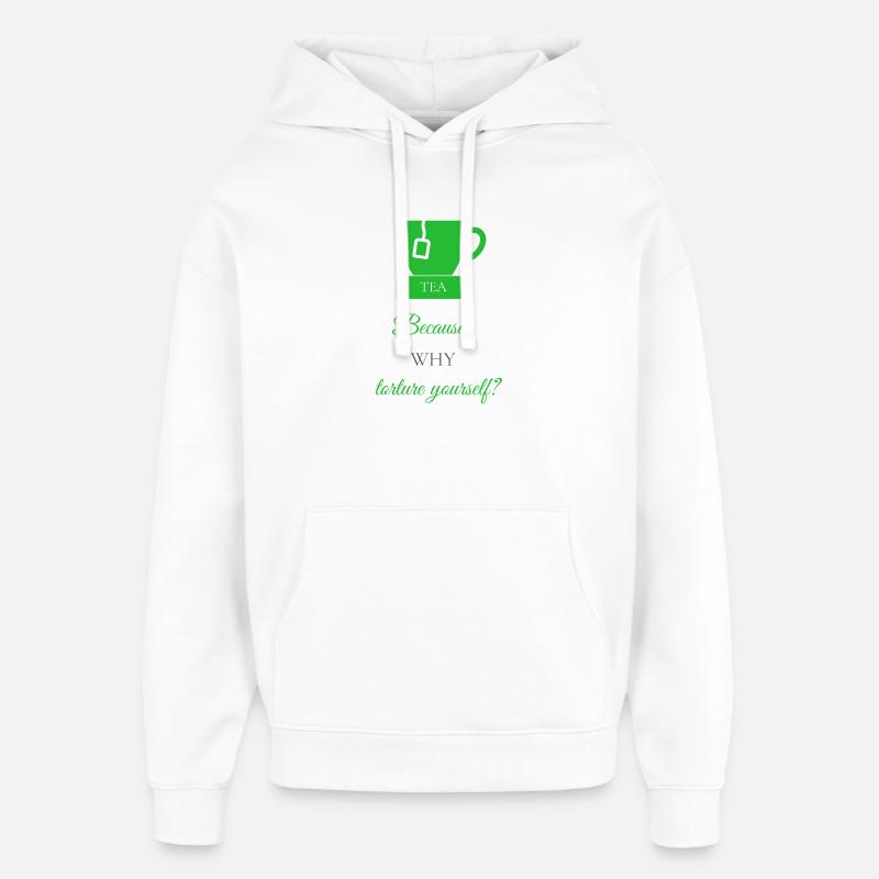 TEA-RIFFIC (Vert + Gris) - Sweat à capuche unisexe Stanley/Stella Oversized - blanc