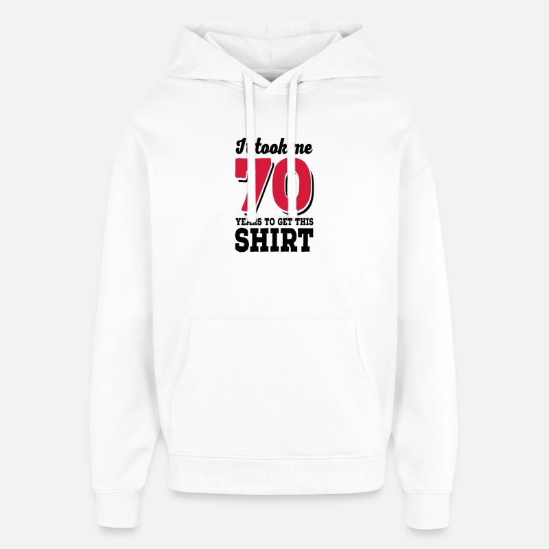 70 ans - Sweat à capuche unisexe Stanley/Stella Oversized - blanc