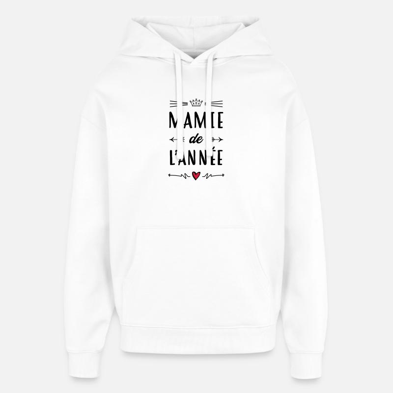 bedstemor bedstefar / bedsteforældre / mom / mum - Hættetrøje unisex Stanley/Stella Oversized - hvid