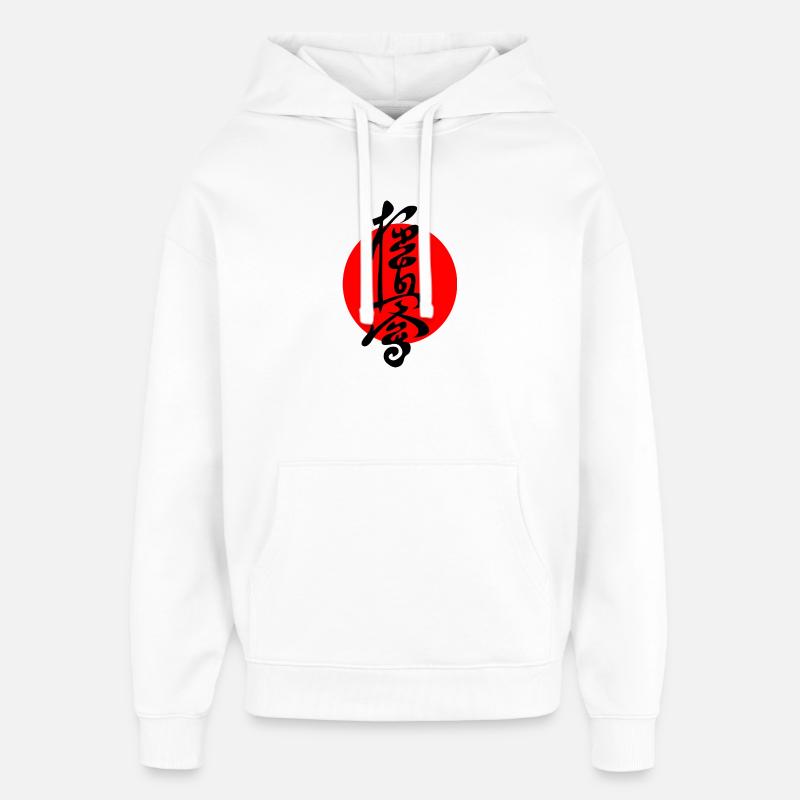 Kyokushin écrit en kanji japonais - Sweat à capuche unisexe Stanley/Stella Oversized - blanc