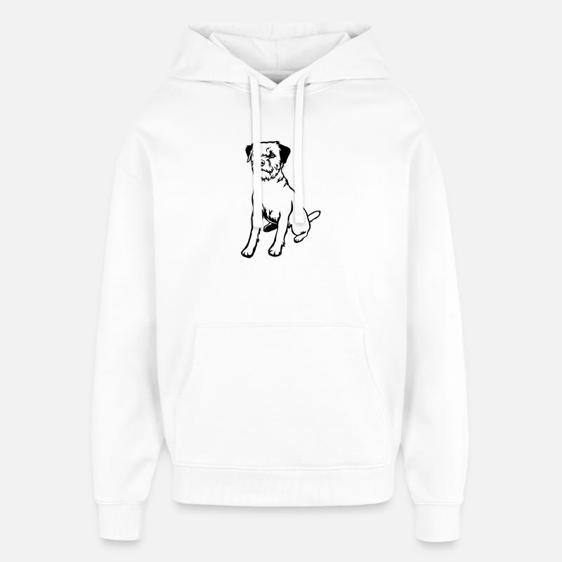 Border Terrier - Sweat à capuche unisexe Stanley/Stella Oversized - blanc