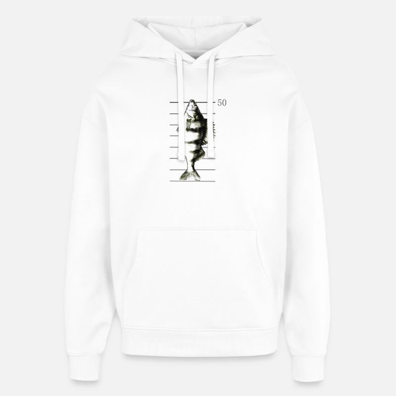 Pêche à la perche - Sweat à capuche unisexe Stanley/Stella Oversized - blanc