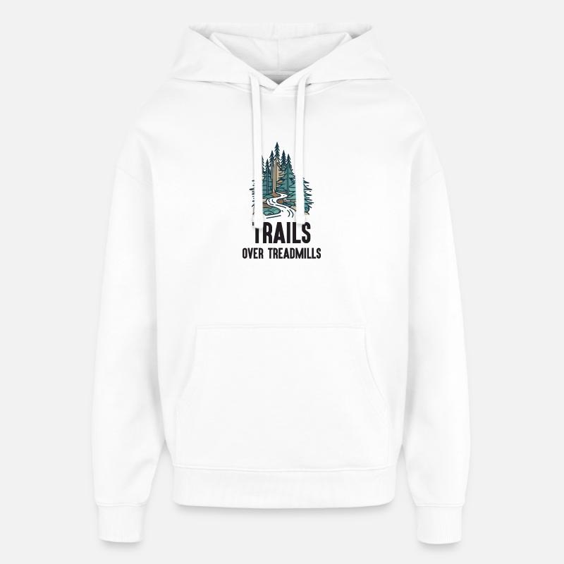 Trail Running - Sentiers sur tapis roulants - Sweat à capuche unisexe Stanley/Stella Oversized - blanc