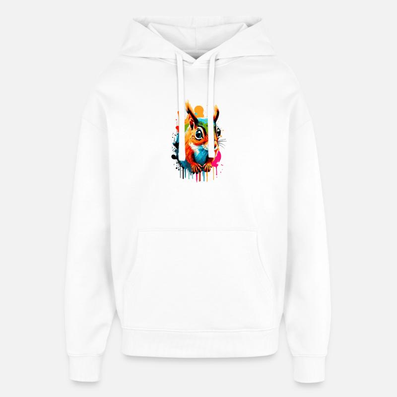 Eichhörnchen Sciurus - Squirrel Farbenfroh - Oversized Unisex Hoodie von Stanley/Stella - Weiß