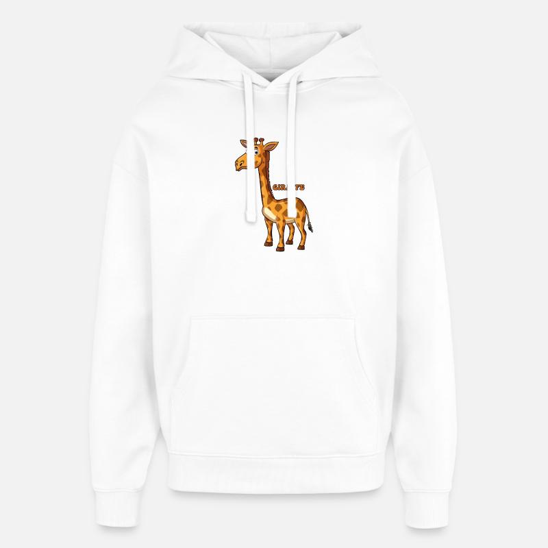 Illustration de girafe ludique - Sweat à capuche unisexe Stanley/Stella Oversized - blanc