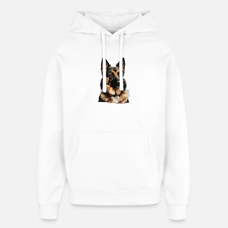chien de berger - Sweat à capuche unisexe Stanley/Stella Oversized - blanc