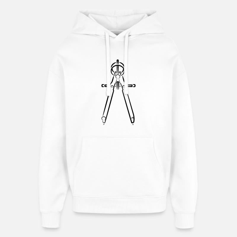 Dessin de boussole - Sweat à capuche unisexe Stanley/Stella Oversized - blanc