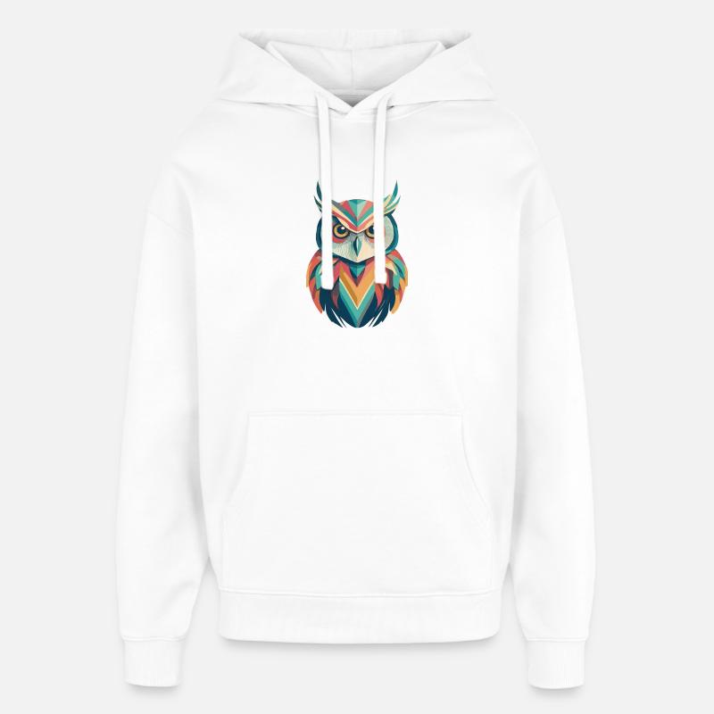 Glänzende Eule - Oversized Unisex Hoodie von Stanley/Stella - Weiß