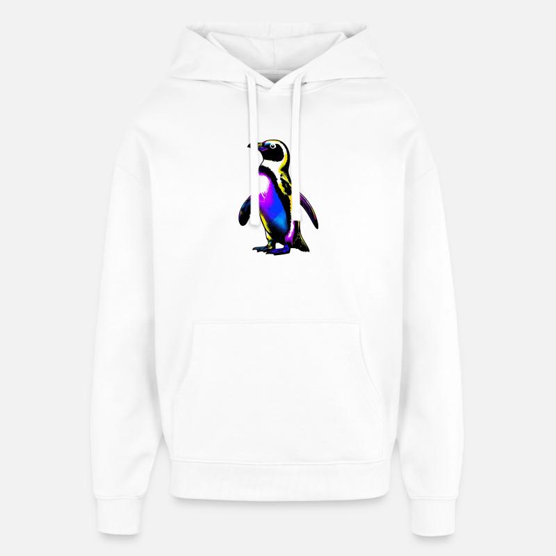 Pinguin - Oversized Unisex Hoodie von Stanley/Stella - Weiß