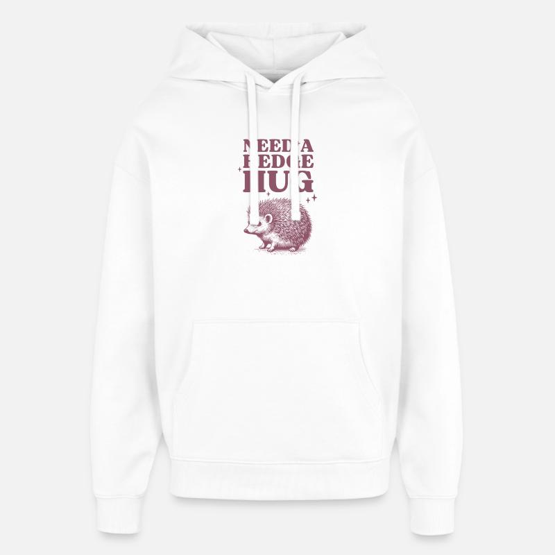 Motif de breloque hérisson - Sweat à capuche unisexe Stanley/Stella Oversized - blanc