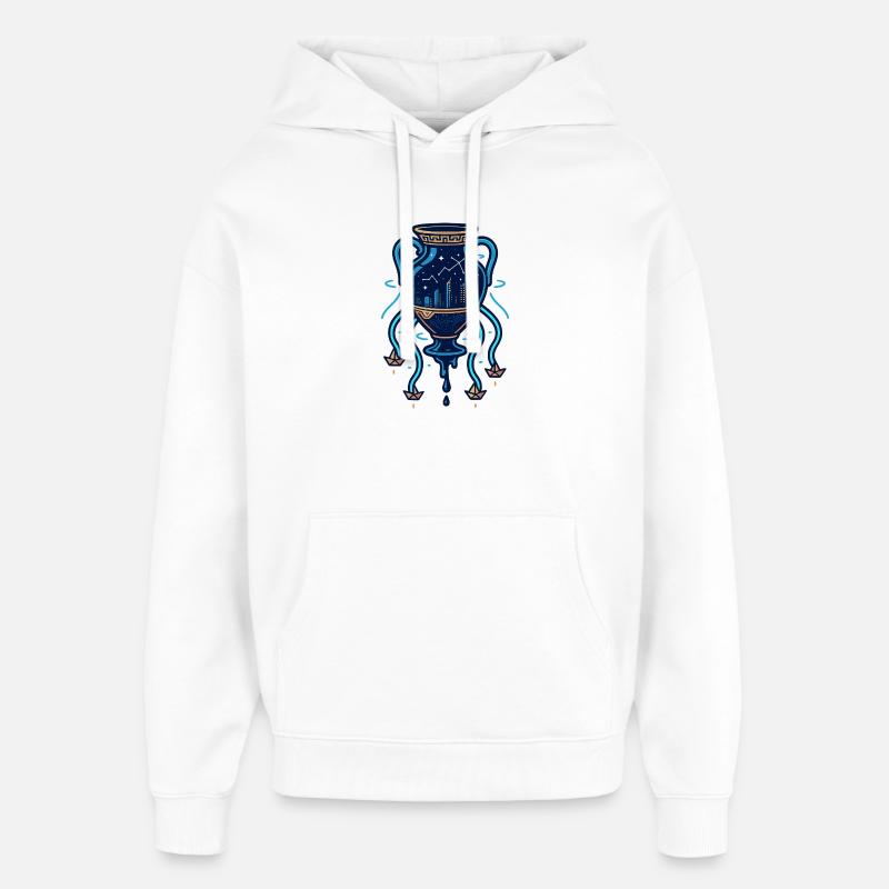 Cyber Amphore – Cité des étoiles - Sweat à capuche unisexe Stanley/Stella Oversized - blanc