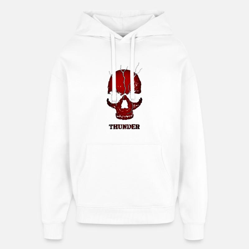 Crâne de tonnerre explosif - Sweat à capuche unisexe Stanley/Stella Oversized - blanc