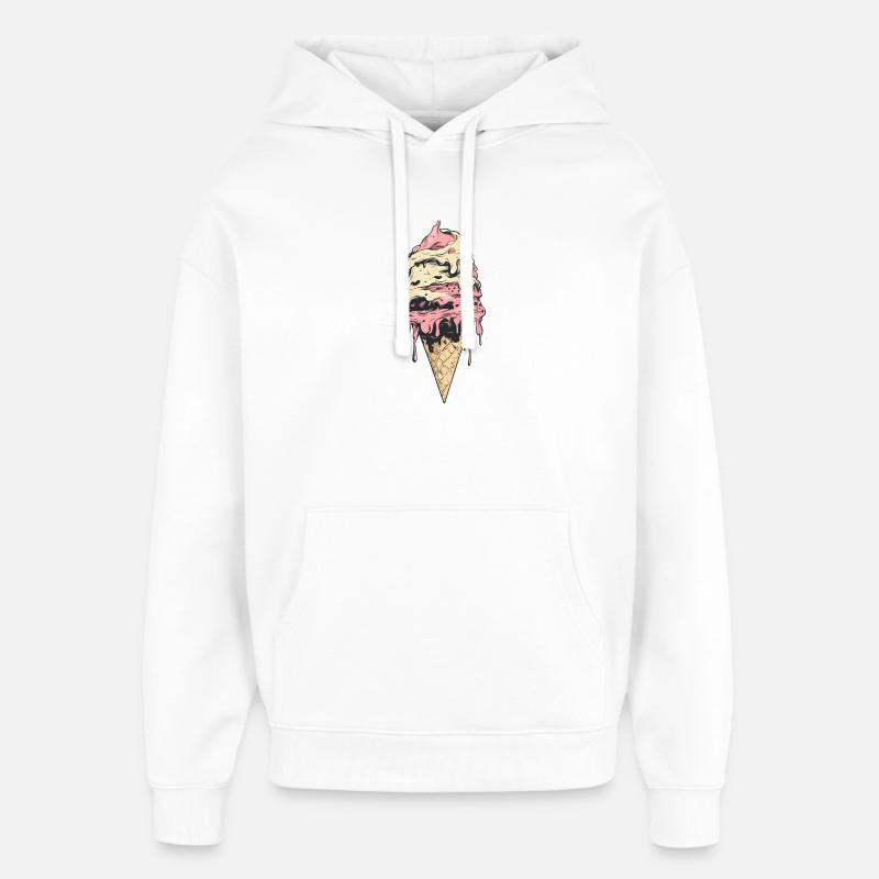 Eiscreme Eis - Oversized Unisex Hoodie by Stanley/Stella - white