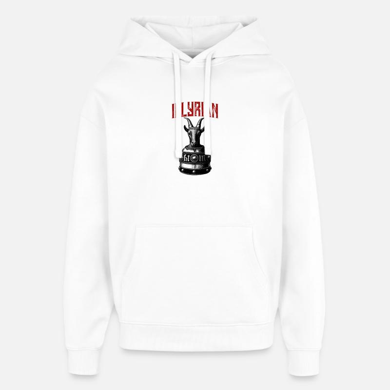Casque du patrimoine illyrien de Skanderbeg - Sweat à capuche unisexe Stanley/Stella Oversized - blanc