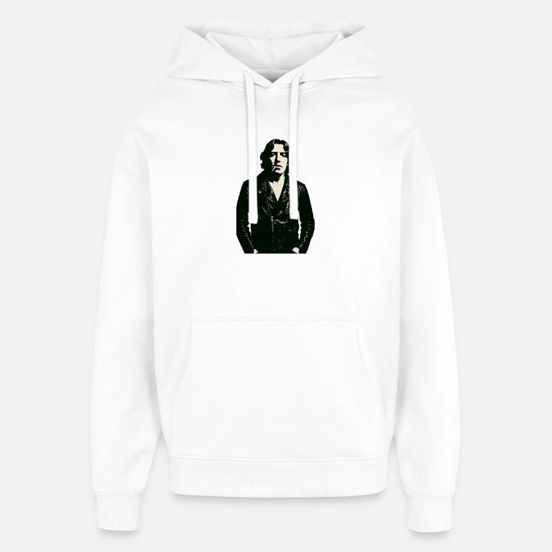 Oscar Wilde en punk rocker - Sweat à capuche unisexe Stanley/Stella Oversized - blanc