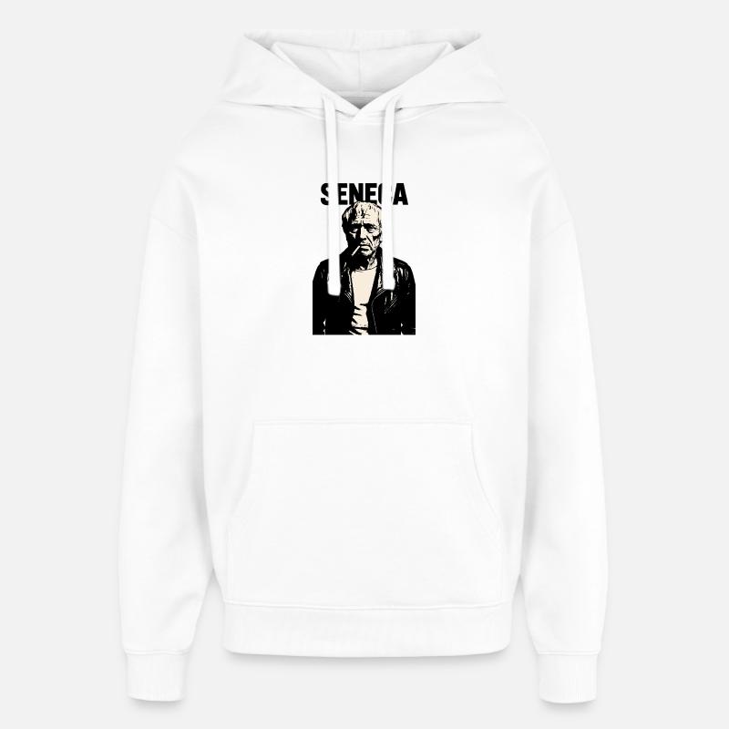 Sénèque Stoïcien Philosophe Portrait Rebelle - Sweat à capuche unisexe Stanley/Stella Oversized - blanc