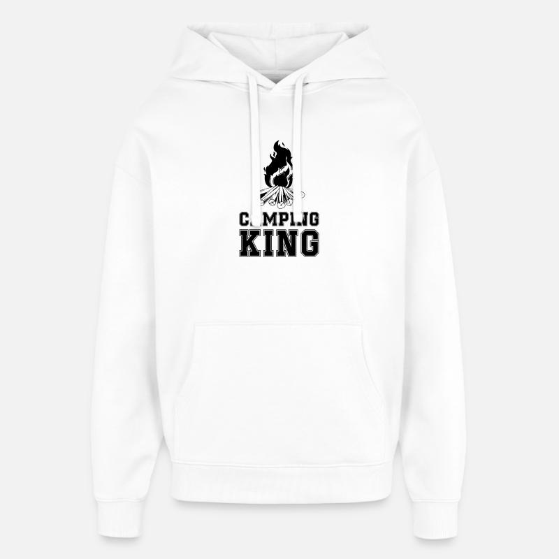 Camping King Feu de camp - Sweat à capuche unisexe Stanley/Stella Oversized - blanc