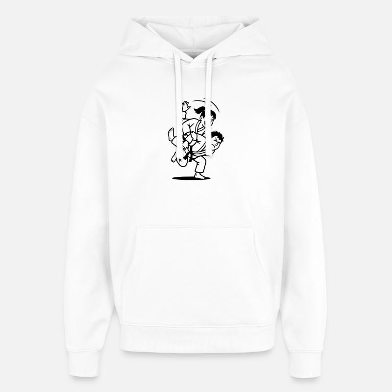 Lancer de judoka - Sweat à capuche unisexe Stanley/Stella Oversized - blanc