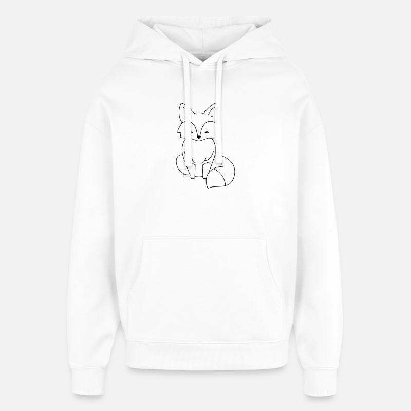 Bande dessinée Renard en noir - Sweat à capuche unisexe Stanley/Stella Oversized - blanc