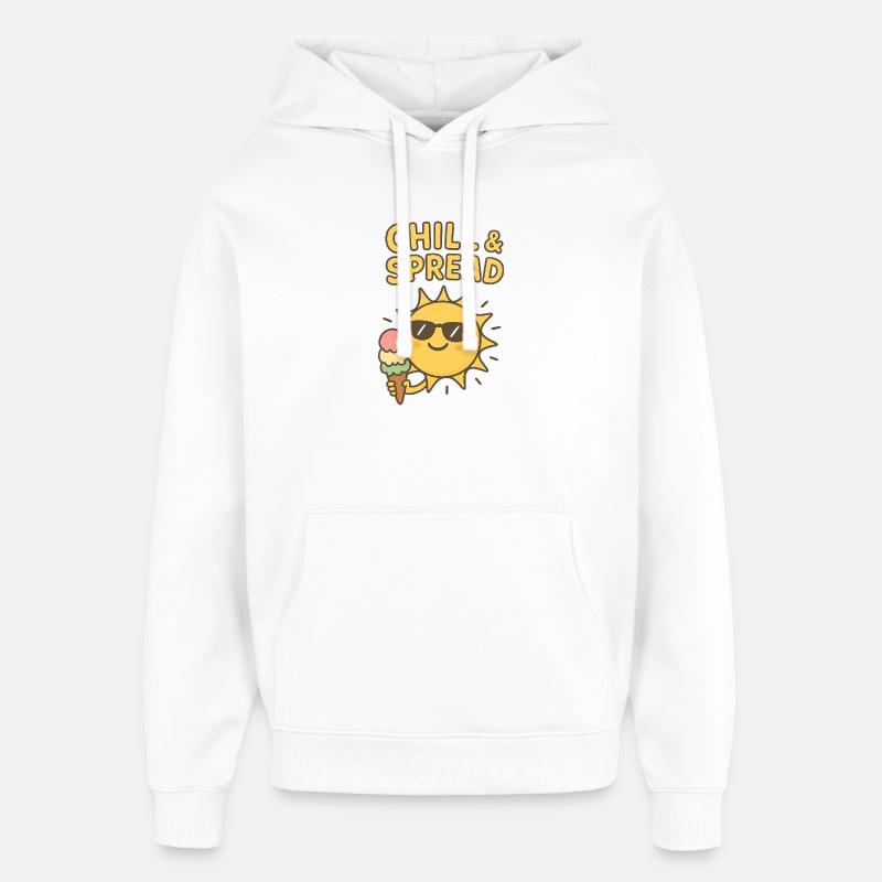 Chill & Spread Sonne Eis Spaß - Oversized Unisex Hoodie von Stanley/Stella - Weiß
