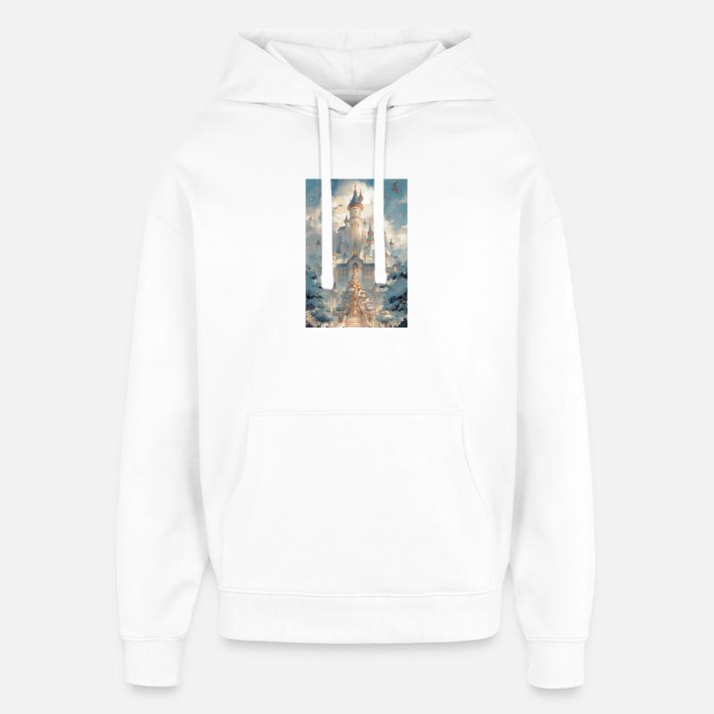 Château Céleste Enneigé - Sweat à capuche unisexe Stanley/Stella Oversized - blanc