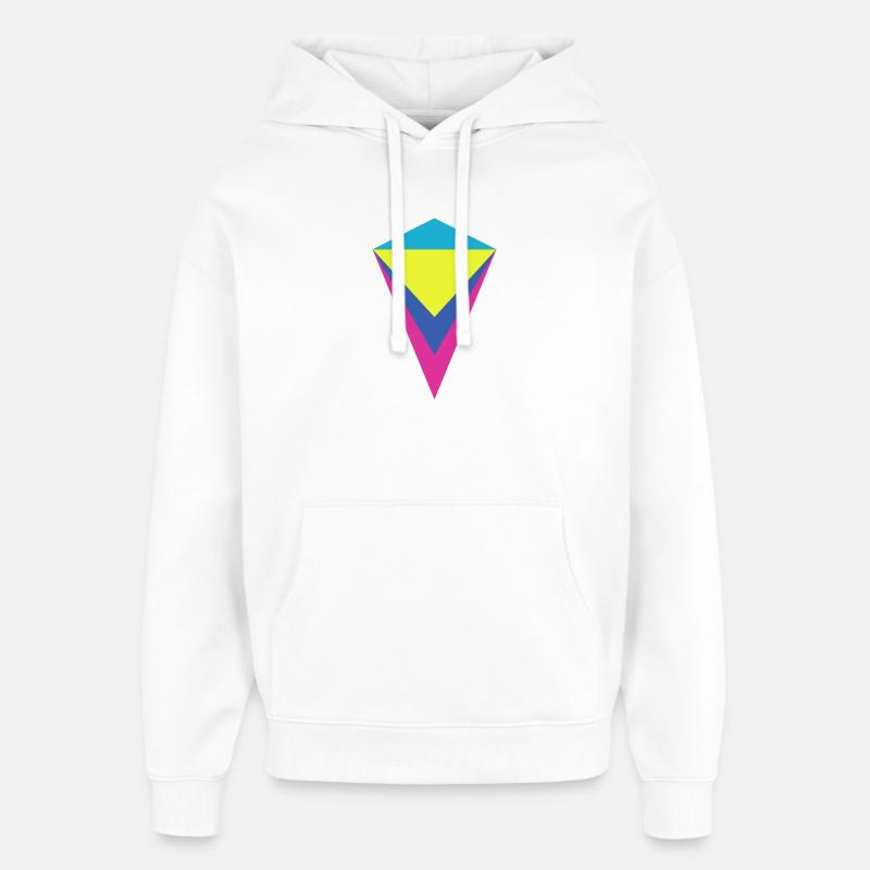 Diamant néon multi-couches - Sweat à capuche unisexe Stanley/Stella Oversized - blanc