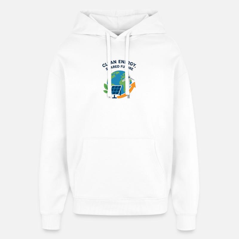 Planète Énergie : Planète d’énergie propre - Sweat à capuche unisexe Stanley/Stella Oversized - blanc