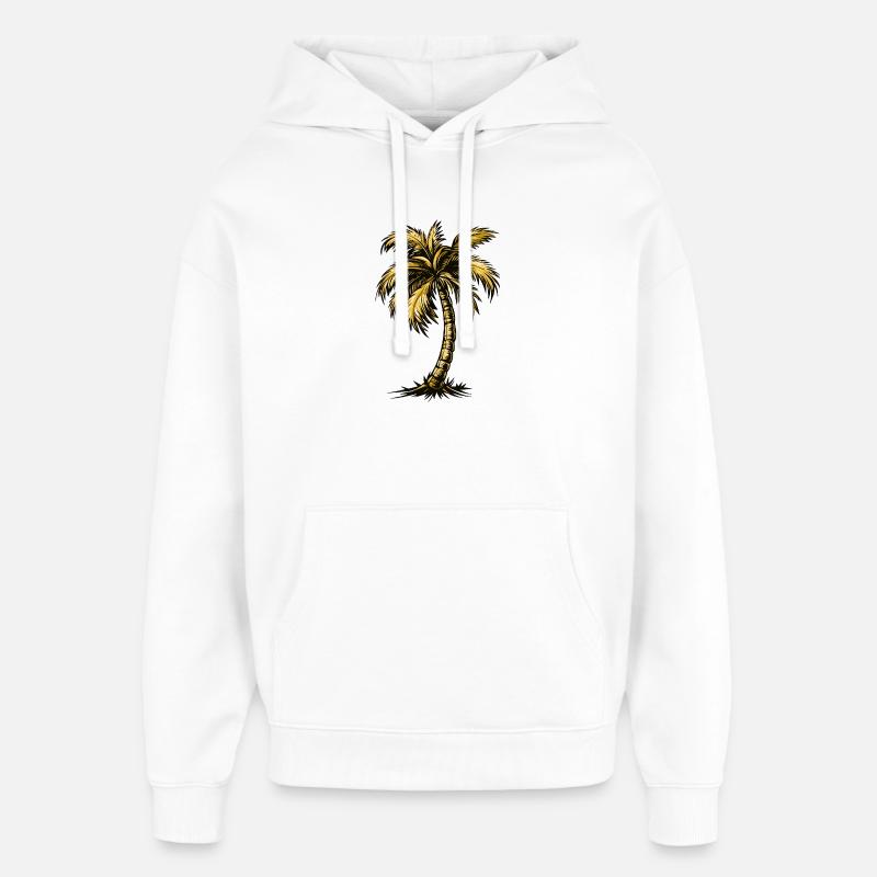 Plage de Palm Tree - Sweat à capuche unisexe Stanley/Stella Oversized - blanc