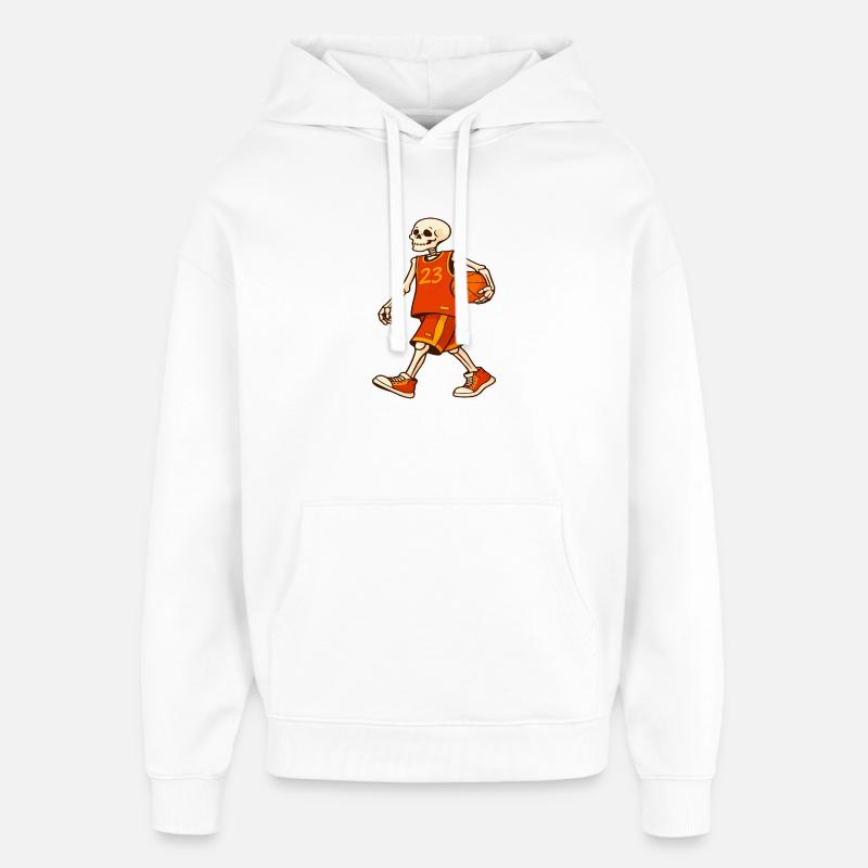 Skeleton Hoops en maillot orange - Sweat à capuche unisexe Stanley/Stella Oversized - blanc