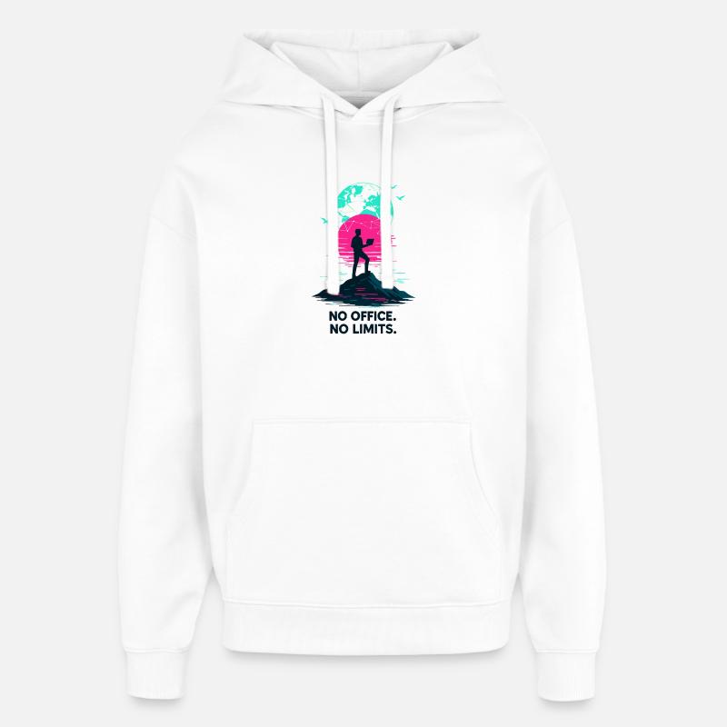 Telecommuting No office, no limits - Oversized Unisex Hoodie by Stanley/Stella - white