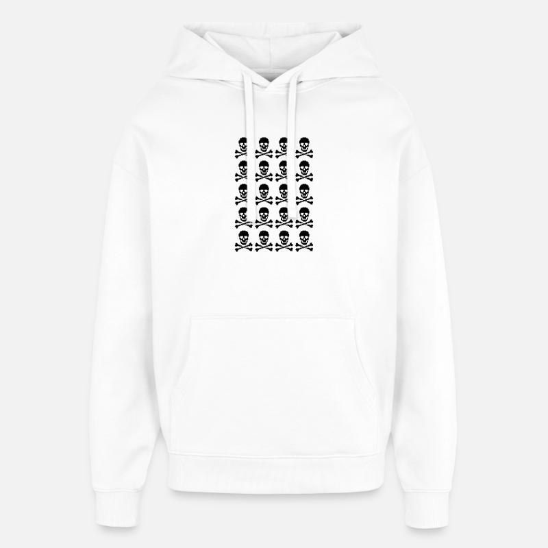Motif de crânes pixelisés - Sweat à capuche unisexe Stanley/Stella Oversized - blanc