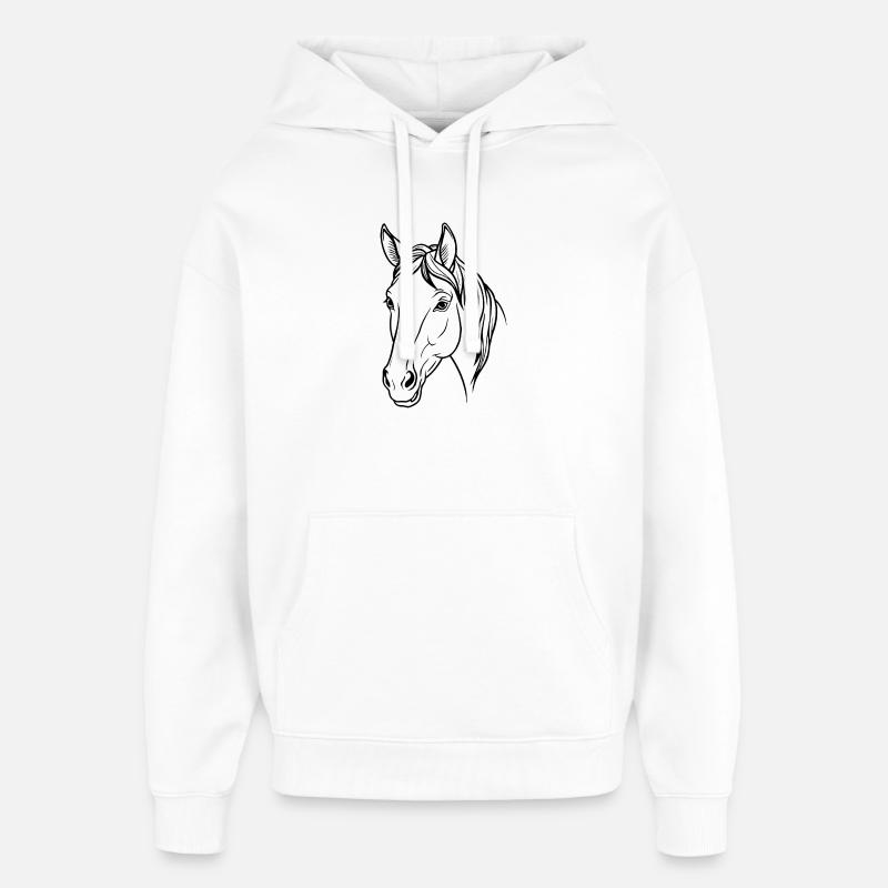 Tête de cheval - Sweat à capuche unisexe Stanley/Stella Oversized - blanc