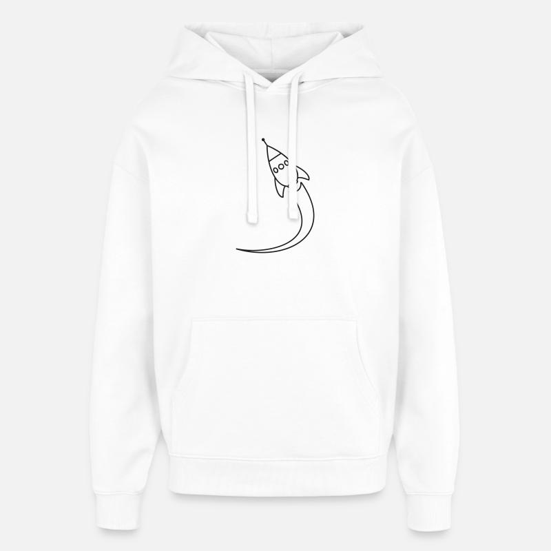 Lancement d’une fusée dans l’espace - Sweat à capuche unisexe Stanley/Stella Oversized - blanc