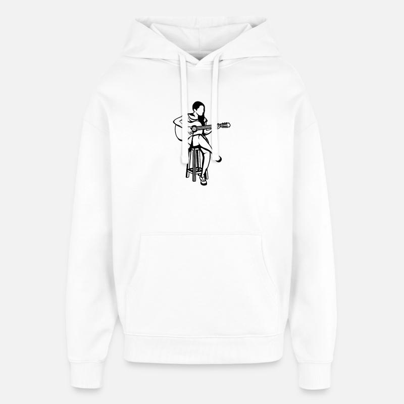 Gitarrflickan - Stanley/Stella Oversized Huvtröja Unisex - vit