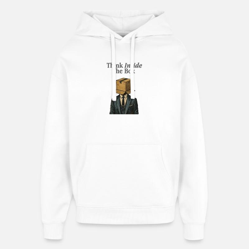 Pensez à l’humour intérieur du box-office - Sweat à capuche unisexe Stanley/Stella Oversized - blanc