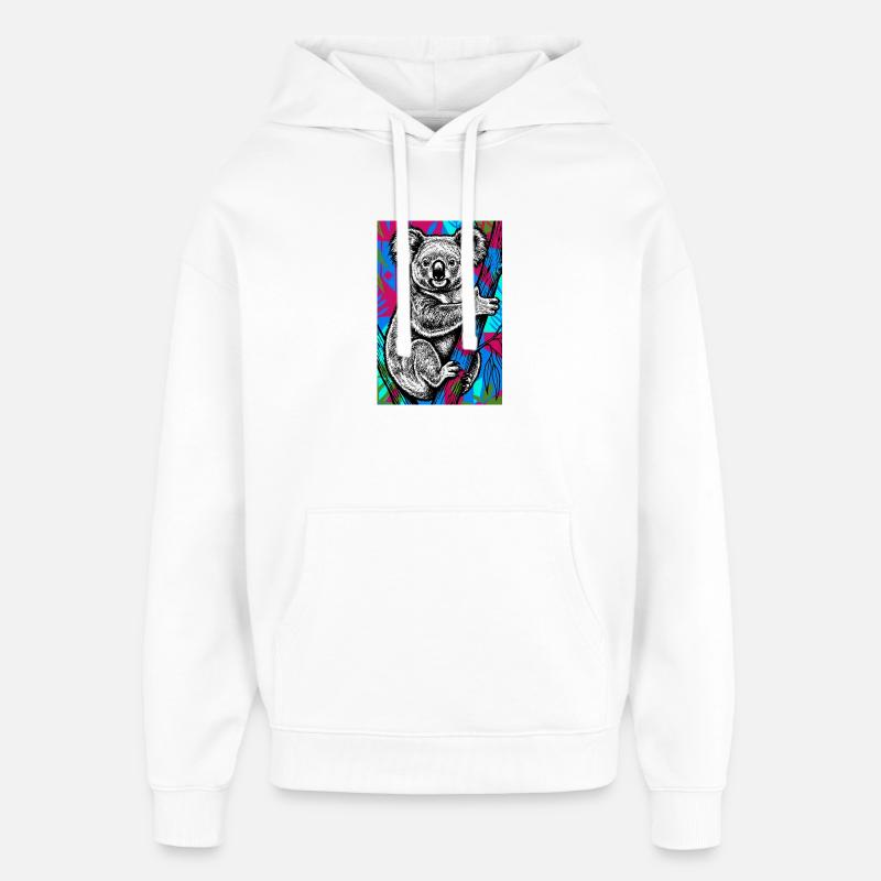 Koala - Oversized Unisex Hoodie von Stanley/Stella - Weiß