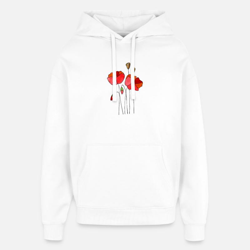 Fleur - Sweat à capuche unisexe Stanley/Stella Oversized - blanc
