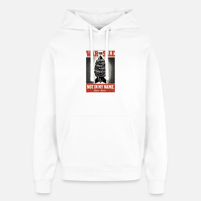 Affiche anti-guerre Money Rocket - Sweat à capuche unisexe Stanley/Stella Oversized - blanc
